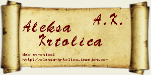 Aleksa Krtolica vizit kartica
